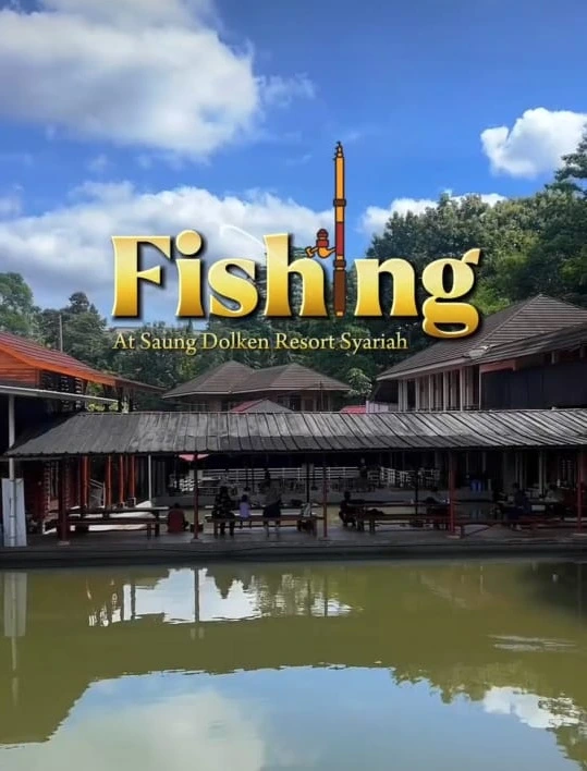 Area Pemancingan Saung Dolken - Spot memancing nyaman di hotel resort syariah Sentul Bogor, cocok untuk relaksasi dan kegiatan santai keluarga